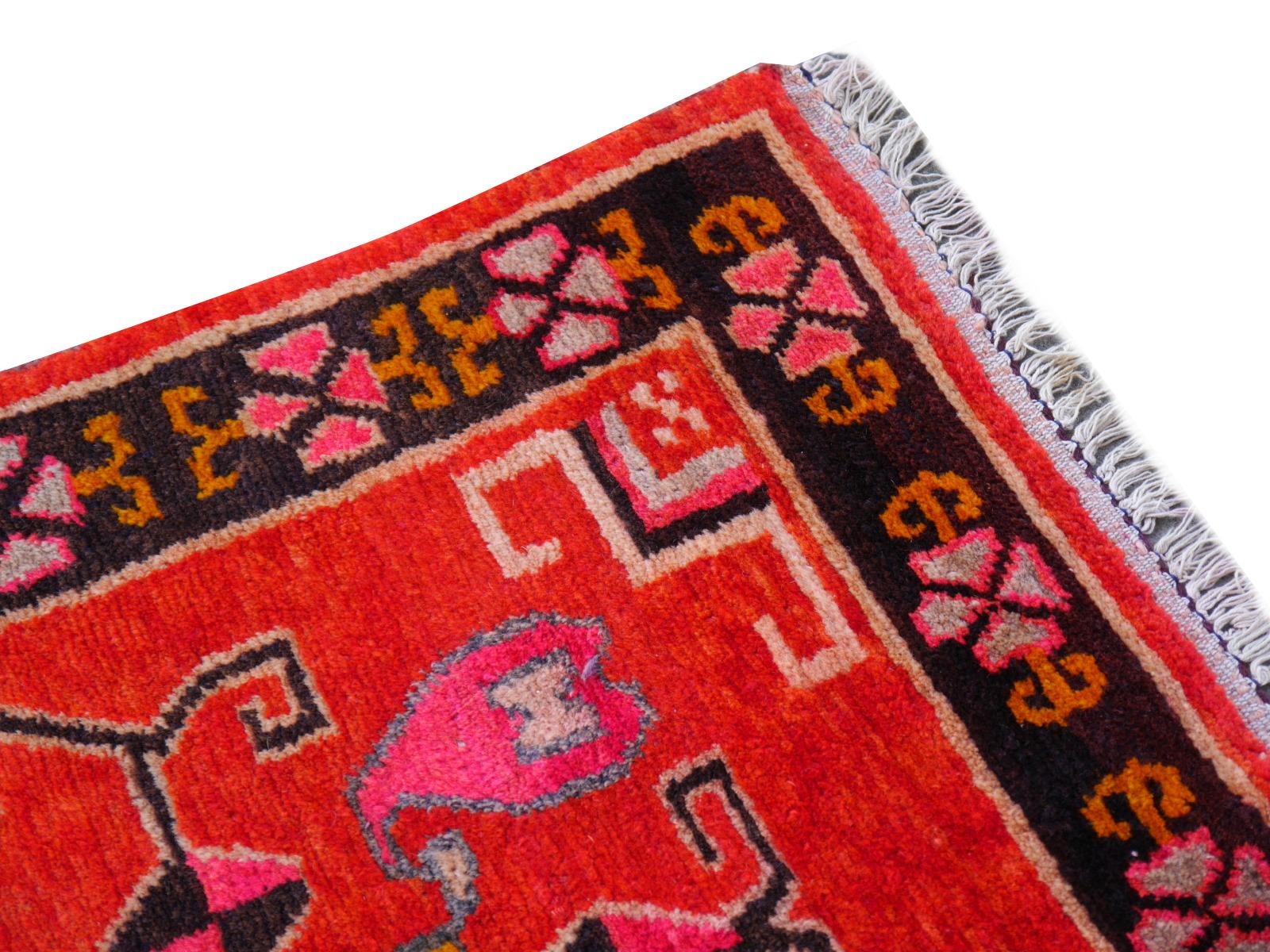 Vintage hand knotted Tibetan meditation rug

This beautiful Tibetan rug was hand knotted using hand spun Tibetan highland wool - one of the finest wools available from sheep living above 9000 ft altitude. The size of the rug is traditional - these