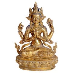 Deidad budista tibetana Chenrezig 'Avalokiteshvara de cuatro brazos'