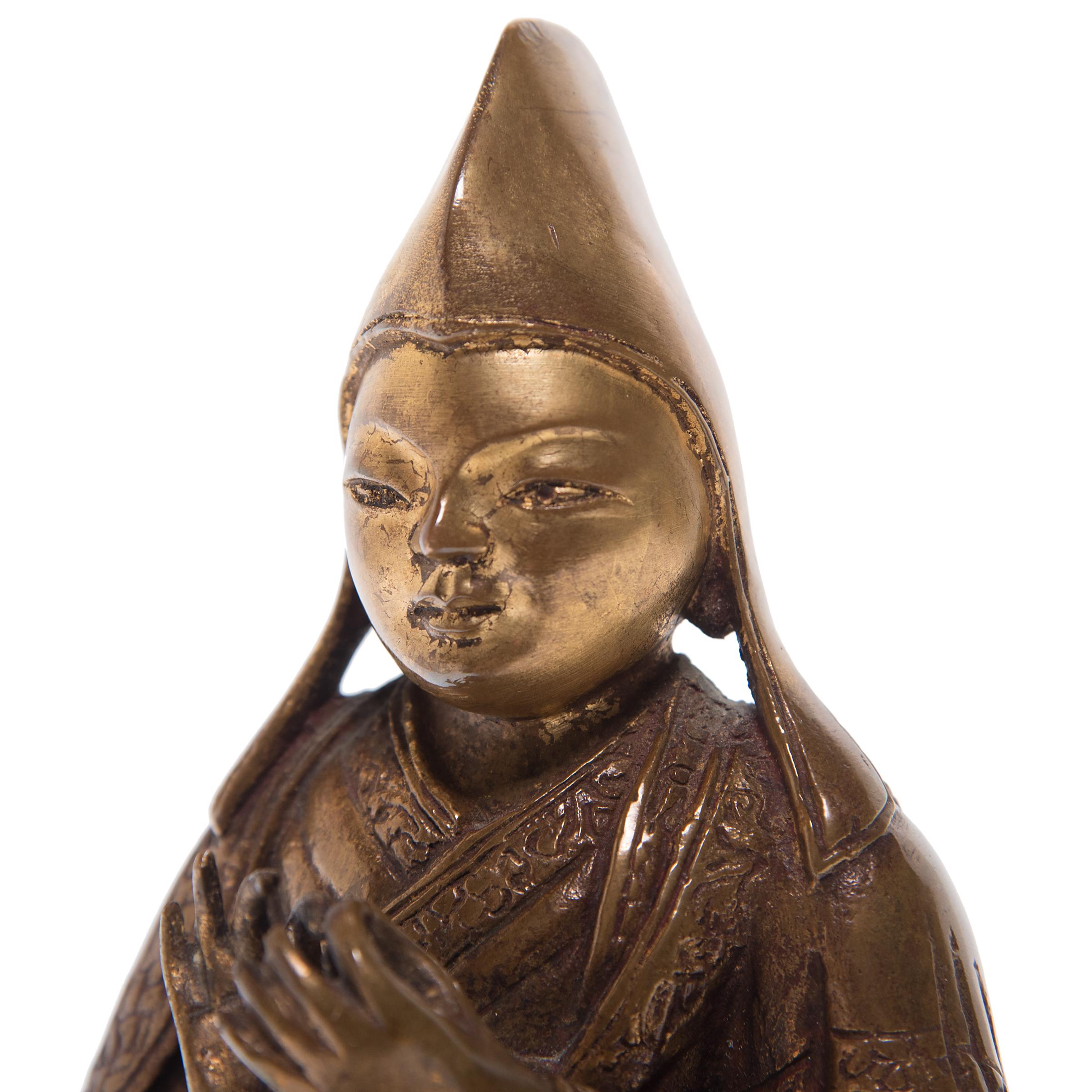 Tibeto-Chinese Seated Lama Figure, c. 1900 For Sale 1