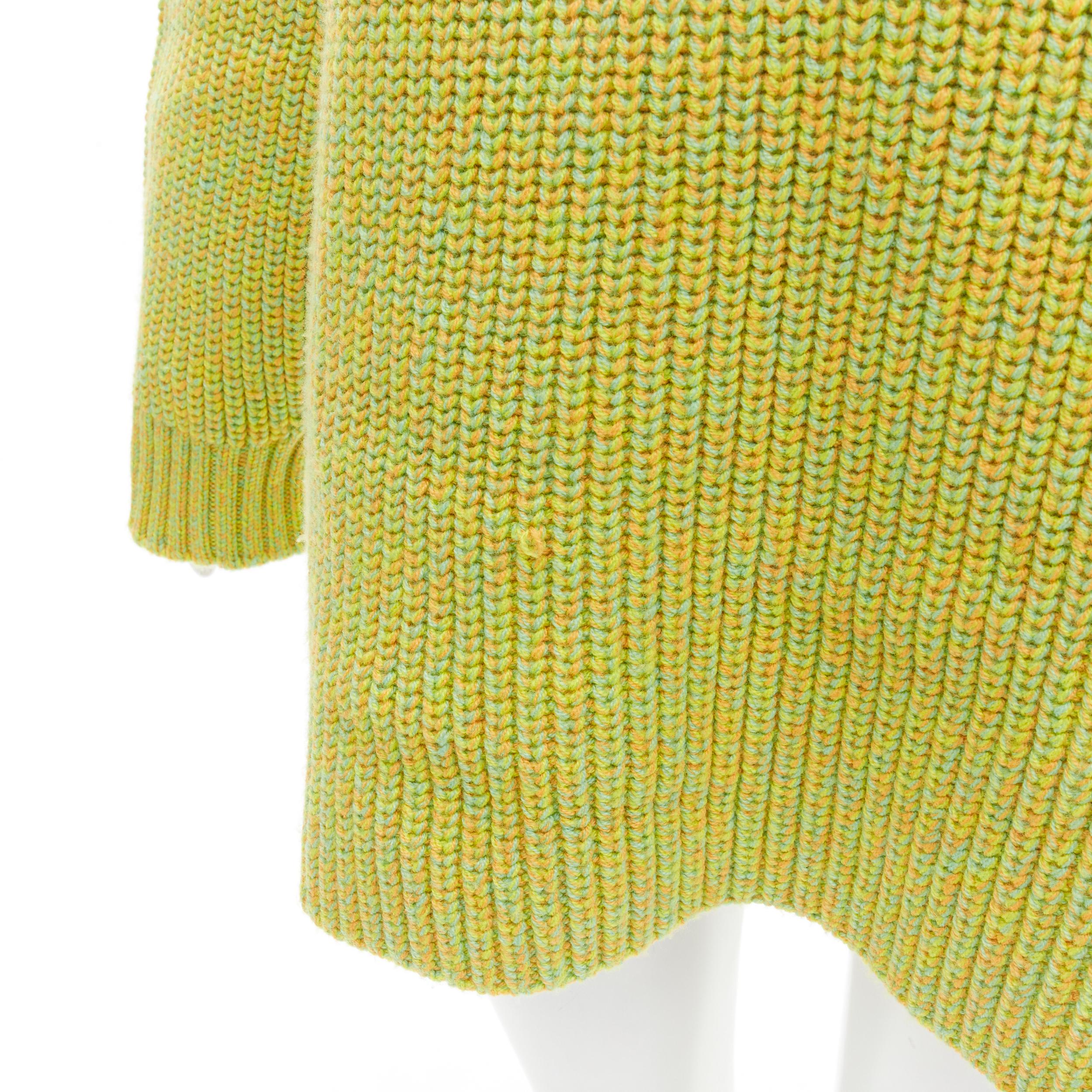 TIBI 100% merino wool lime yellow contrast rolled turtleneck sweater M/L For Sale 3