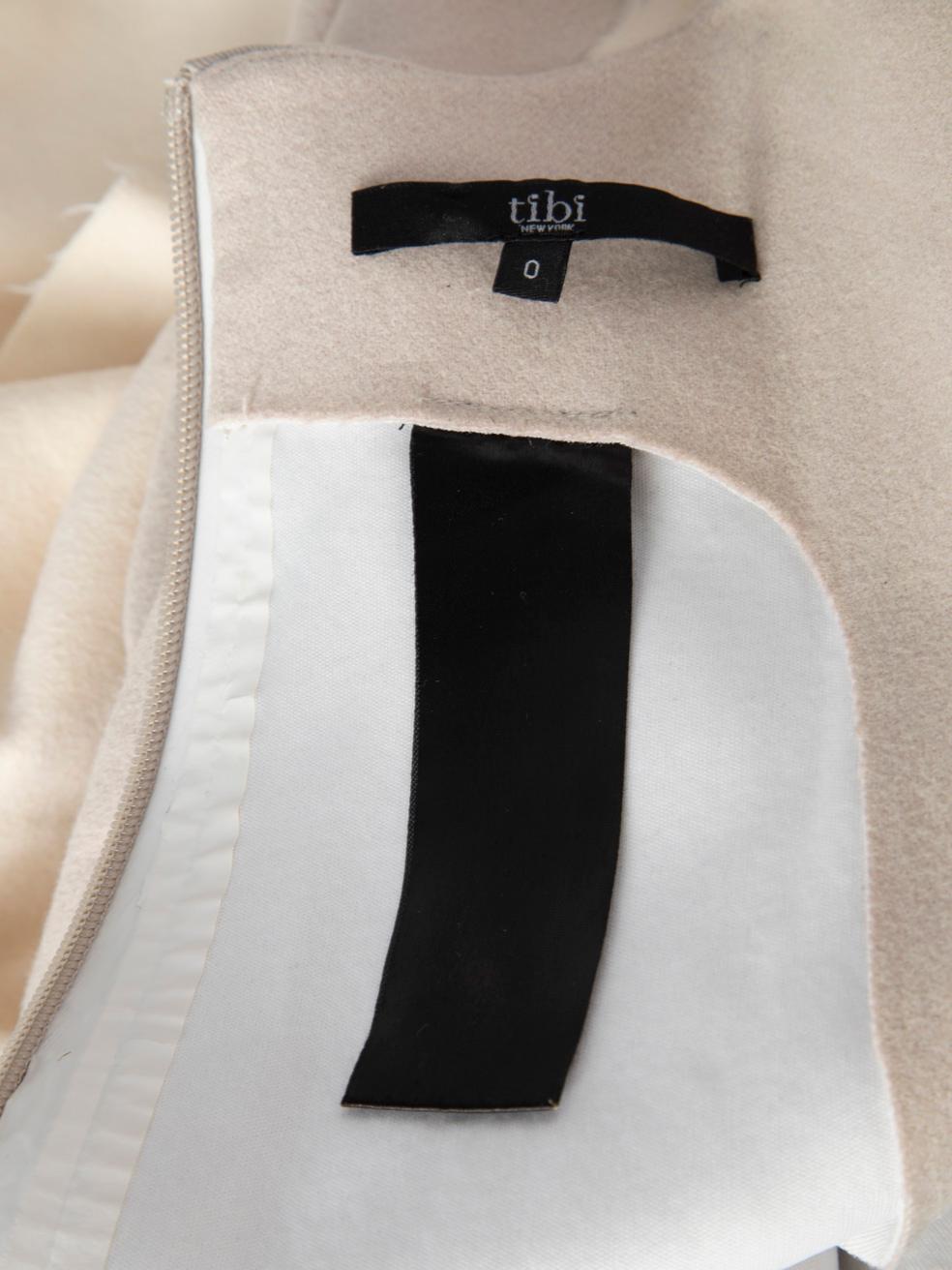 Tibi, robe midi sans manches bicolore beige, taille XXS Bon état - En vente à London, GB