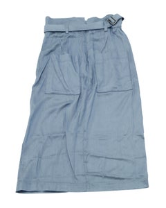 Gonna midi con cintura Tibi in lyocell blu