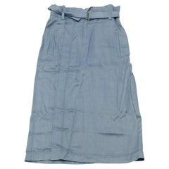 Gonna midi con cintura Tibi in lyocell blu