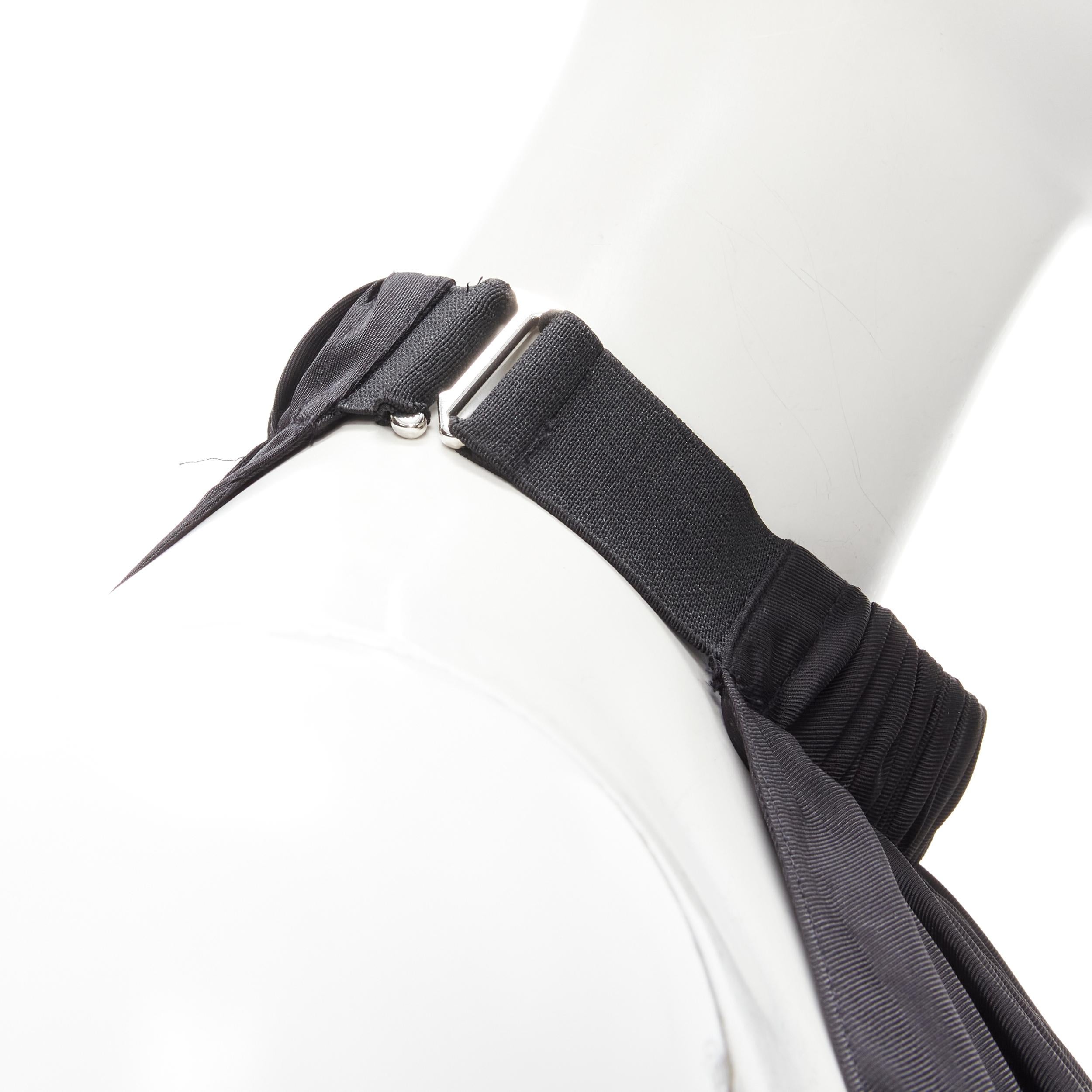 TIBI black beige polyester patch pocket buckle halter A-line dress US2 S For Sale 2