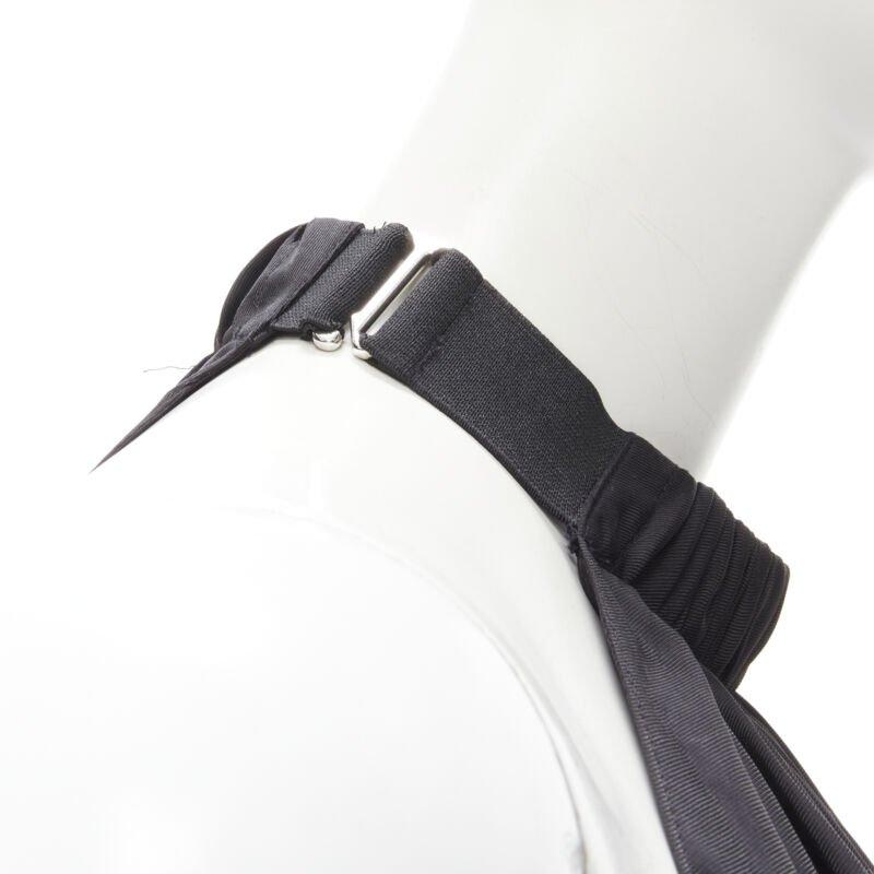 TIBI black beige polyester patch pocket buckle halter A-line dress US2 S For Sale 3