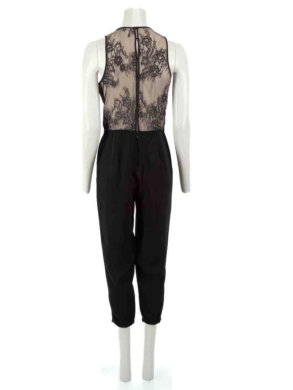 Tibi Black Lace-Back Sleeveless Jumpsuit Size XS In New Condition For Sale In London, GB