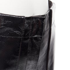 TIBI black patent lambskin leather high waist paneled shorts US0 XS