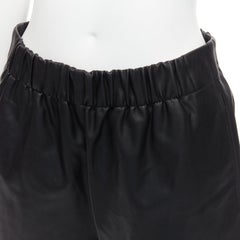 TIBI black vegan leather elasticated waist pocketed mini shorts XS