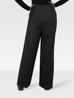 Tibi Black Wide Leg Long Trousers Size XS