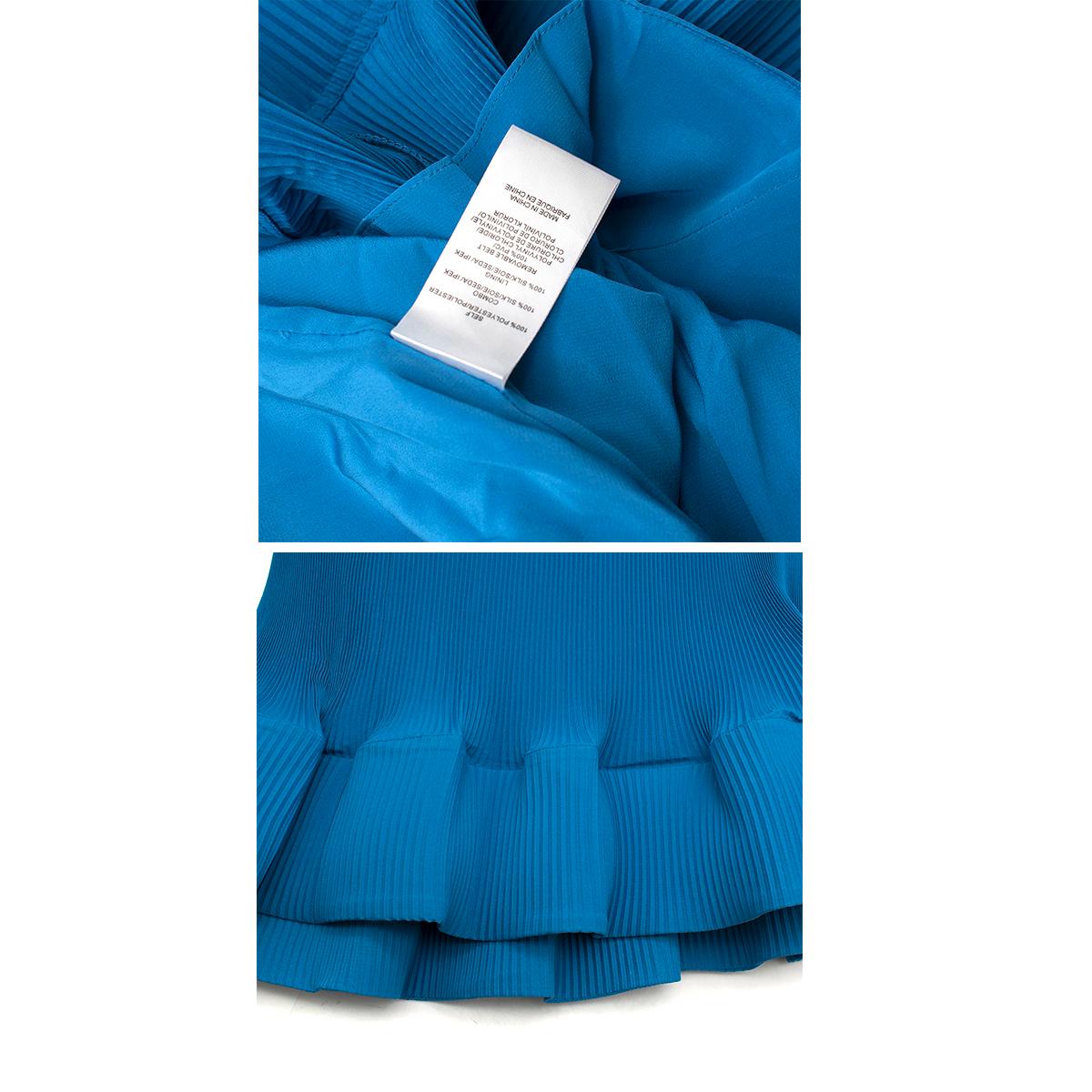 Tibi Blue Pleated Sleeveless Dress With Removable Belt  XS 3