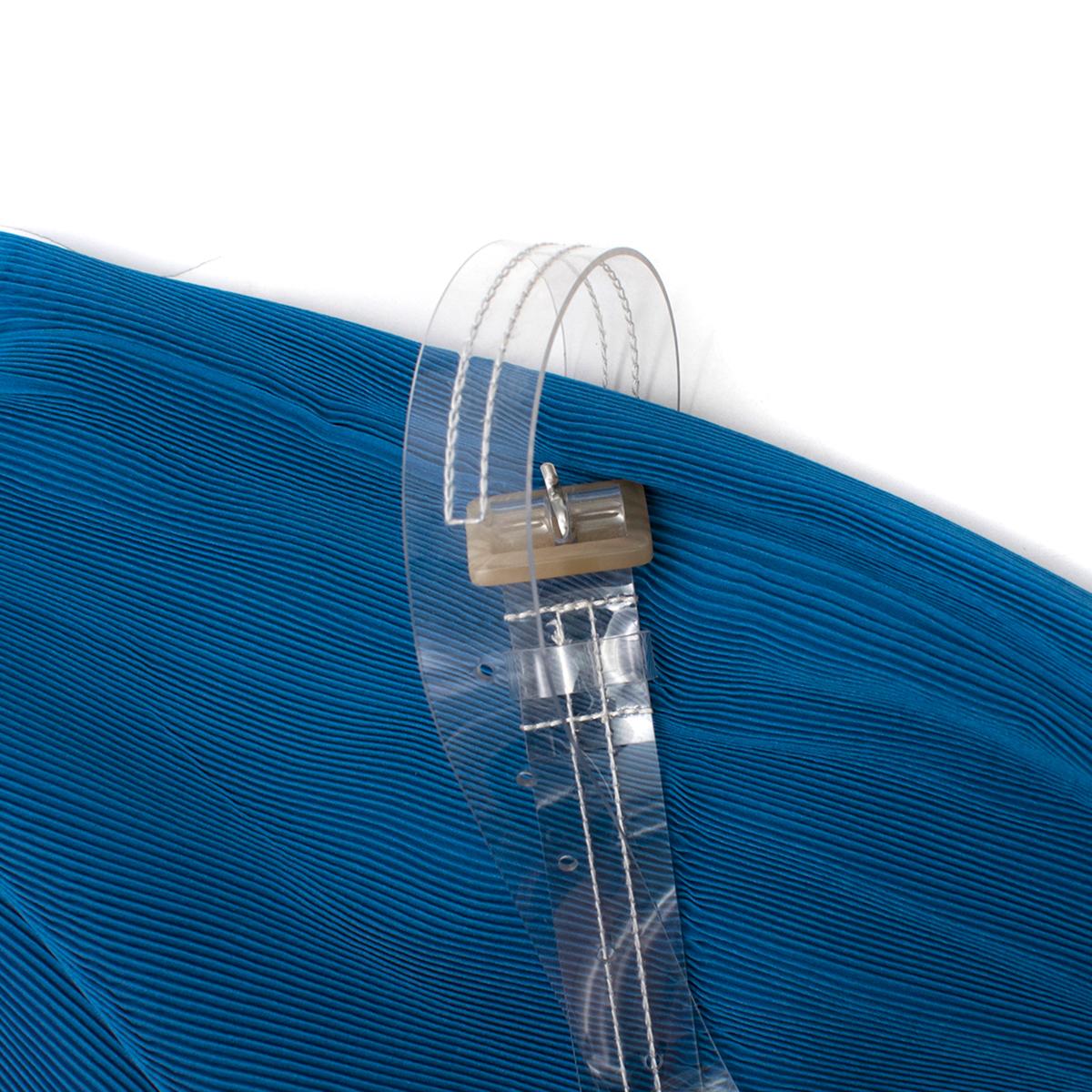 Tibi Blue Pleated Sleeveless Dress With Removable Belt  XS 2