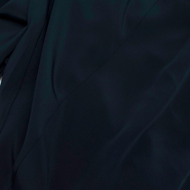 Tibi Dark Blue Midi Silk Dress with Sheer Back - Size US 4 4