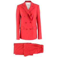 Tibi Double-Breasted Coral Suit SIZE 0