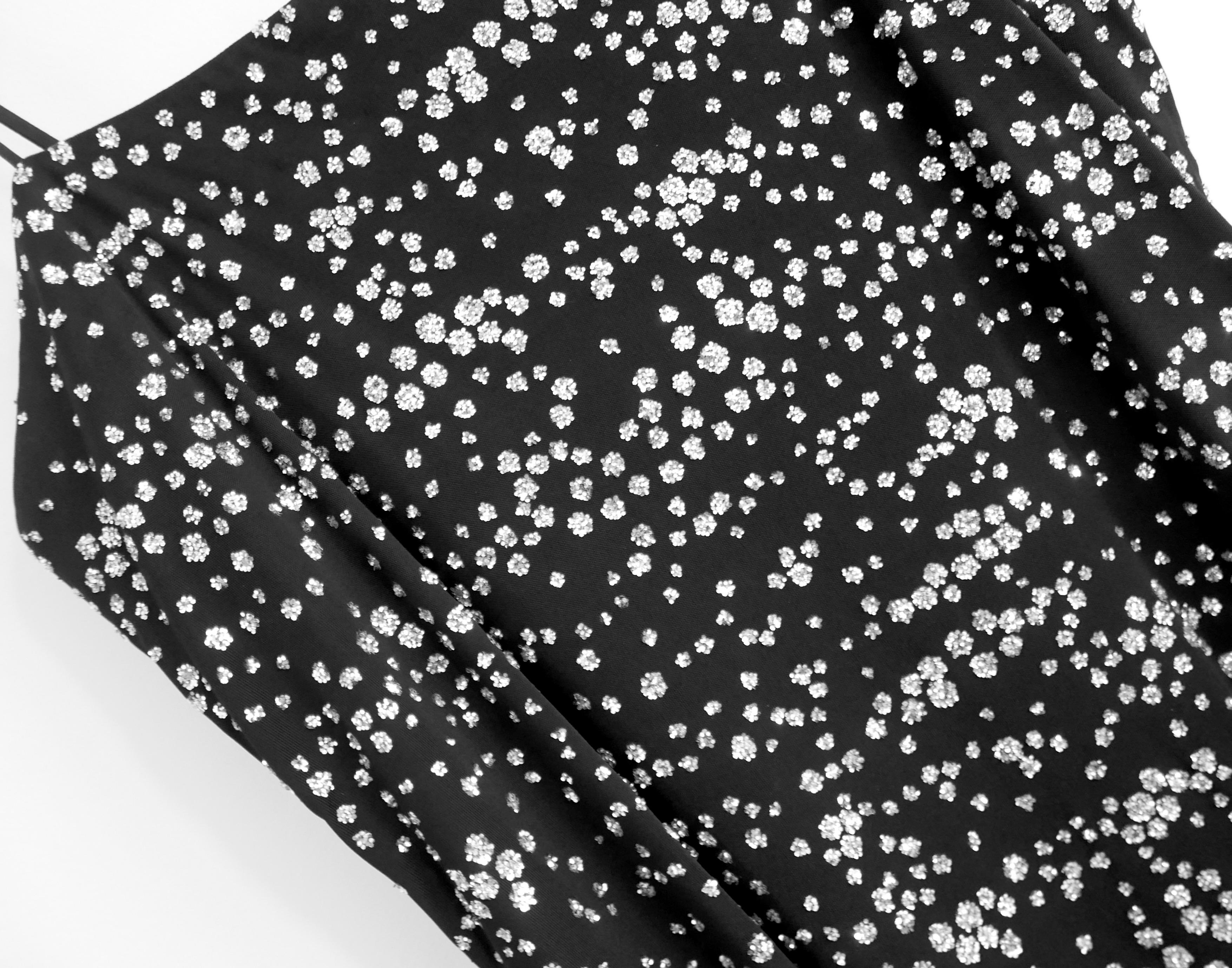 Vestido Tibi Glitter Dot Negro en venta