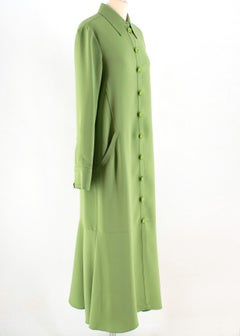 Tibi Green Fluted Stretch-crepe Shirt dress US 4