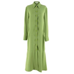Tibi Green Fluted Stretch-crepe Shirt dress US 4