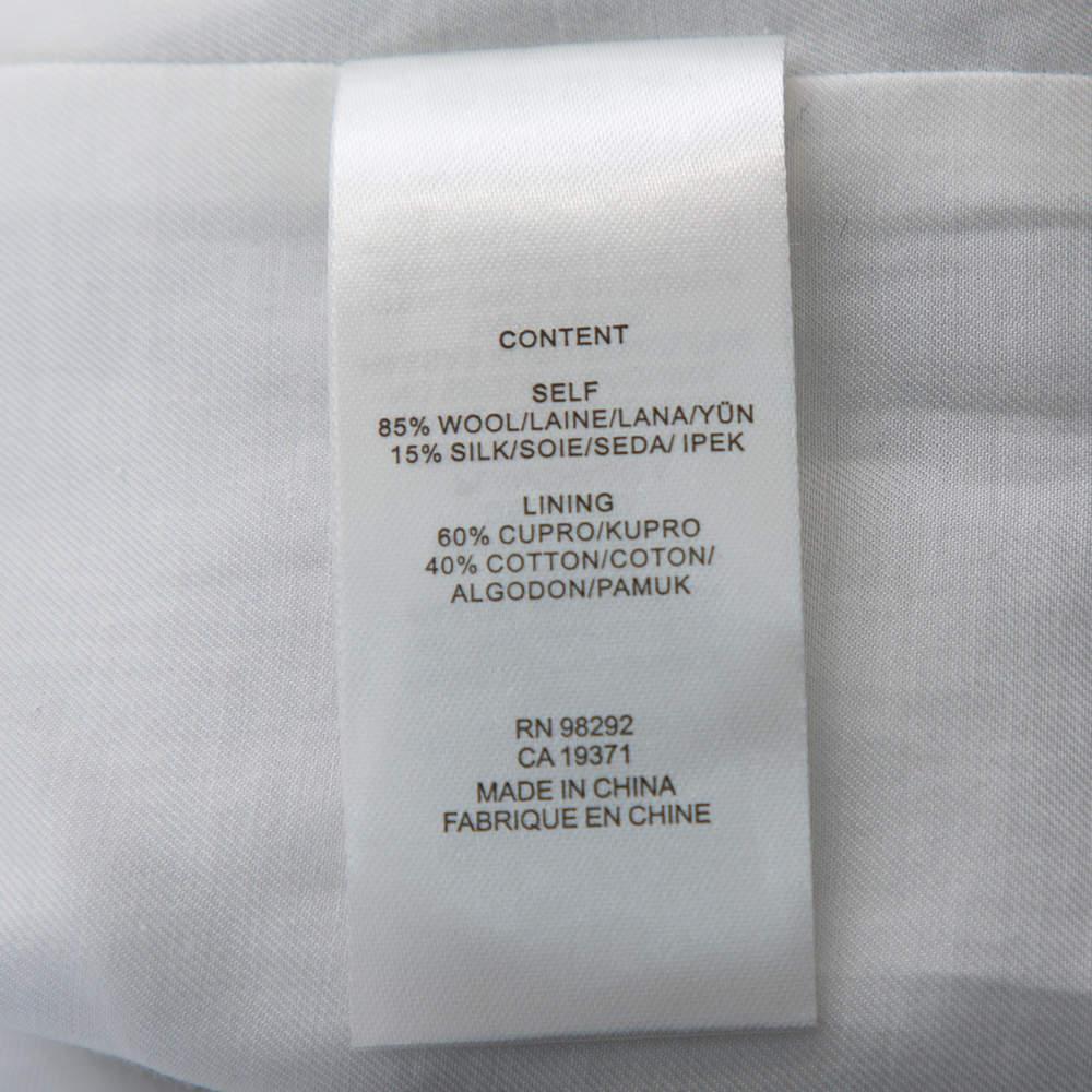 Gray Tibi Grey Cooper Plaided Wool & Silk Cutout Detail Blazer L For Sale