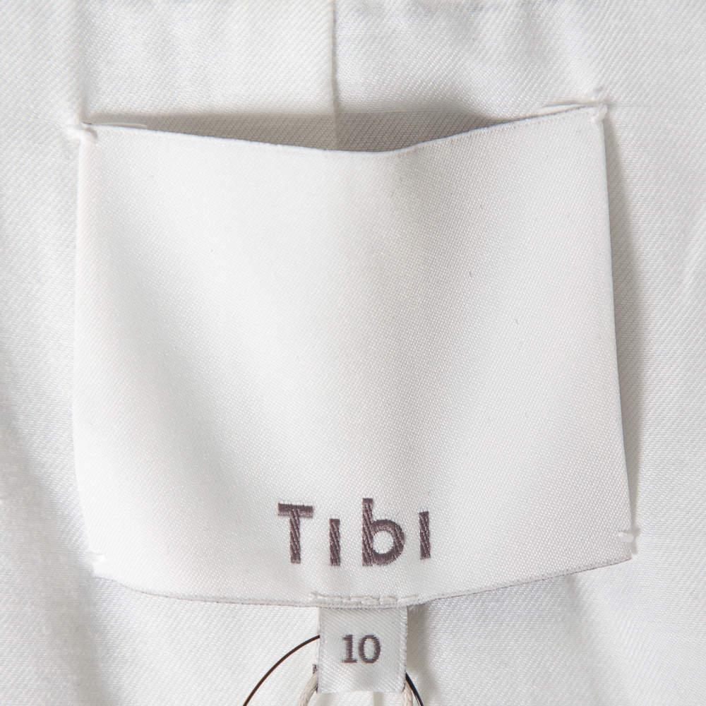 Tibi Grey Cooper Plaided Wool & Silk Cutout Detail Blazer L In New Condition For Sale In Dubai, Al Qouz 2