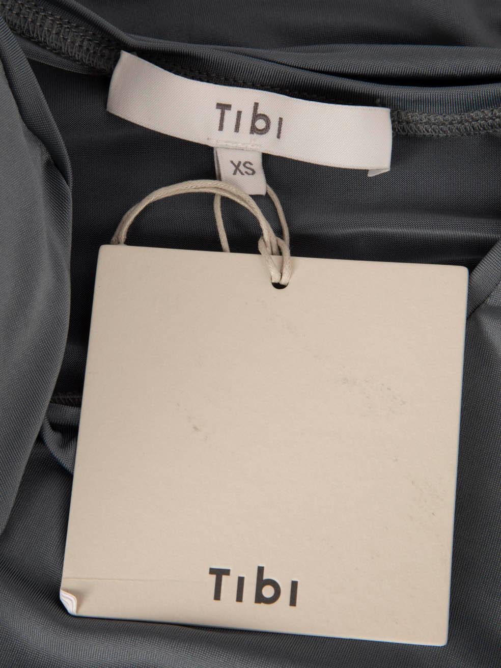Tibi gris froncé à manches longues, taille XS en vente 1