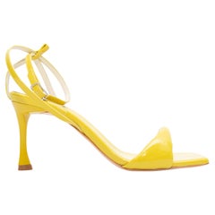 Tibi Hugh Yellow Patent Leather Heeled Sandals
