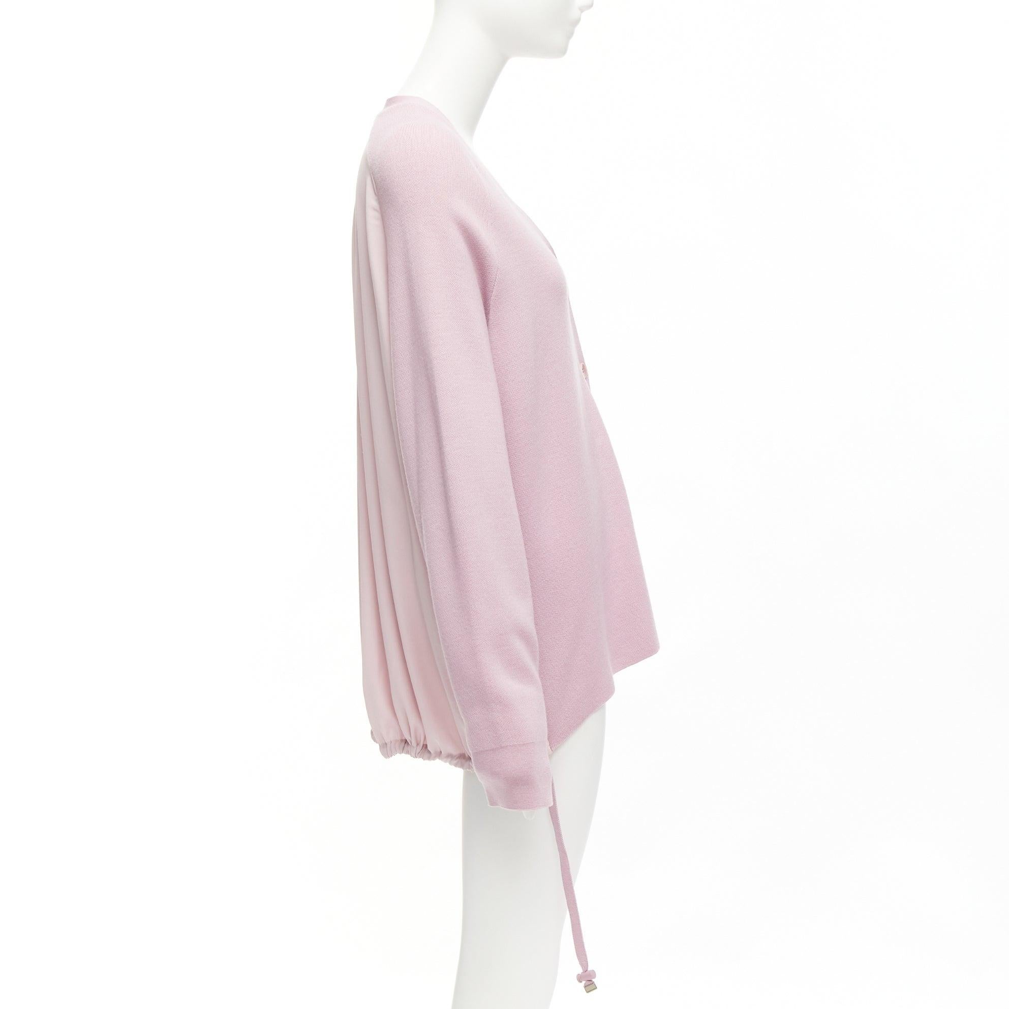 Women's TIBI lilac purple merino wool silk contrast back raglan cardigan XS For Sale