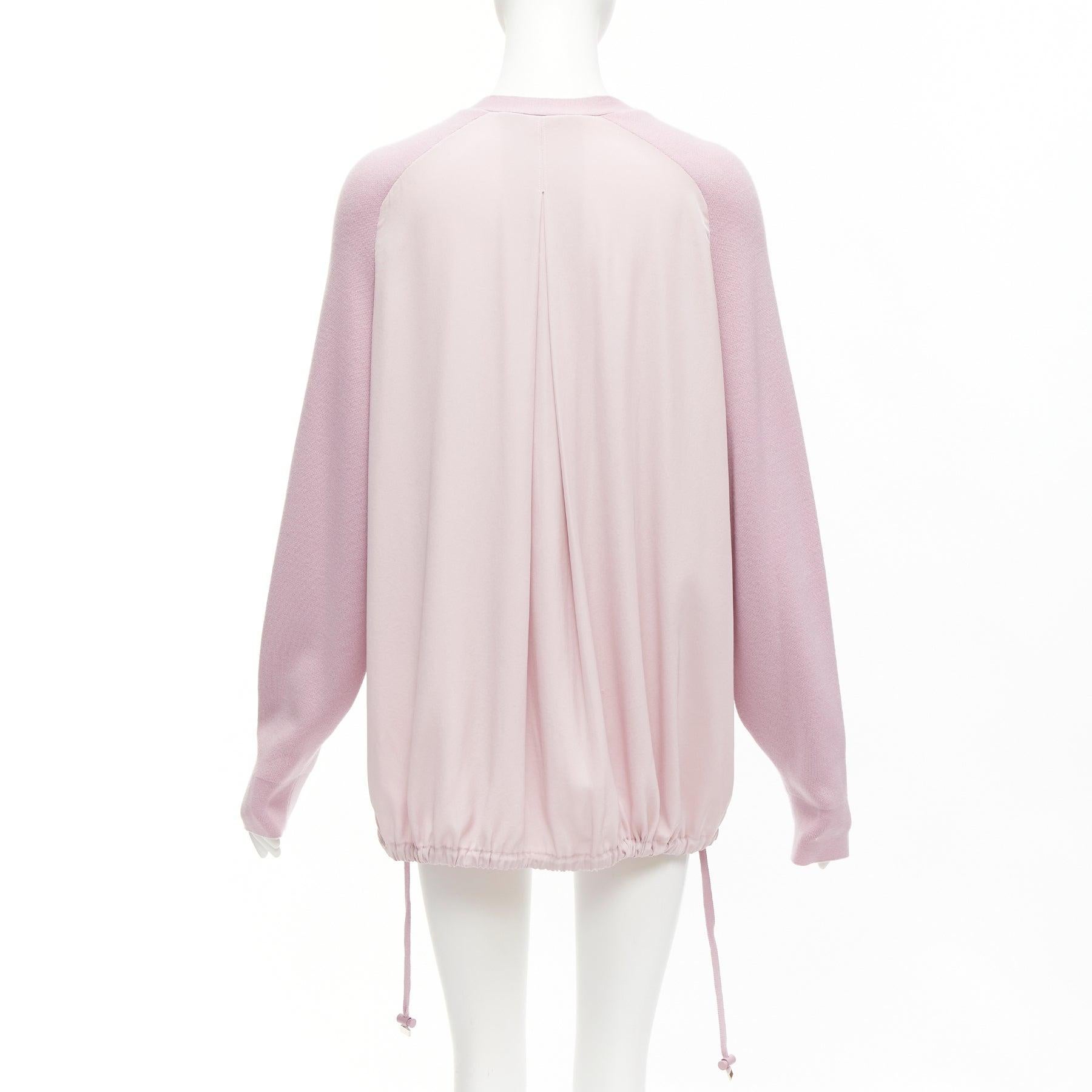 TIBI lilac purple merino wool silk contrast back raglan cardigan XS For Sale 1