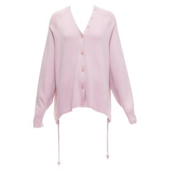 Tibi cardigan raglan in lana merino viola lilla e seta a contrasto XS