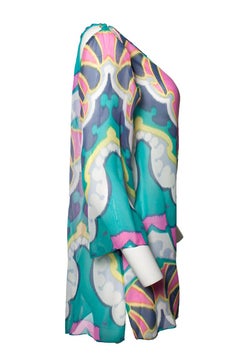 Tibi, mehrfarbige durchsichtige Bluse