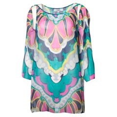 Tibi, mehrfarbige durchsichtige Bluse