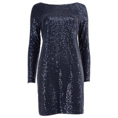 Tibi Marineblaues Pailletten-Minikleid Größe S