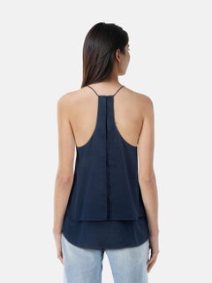 Tibi Navy V-Ausschnitt Tank Top Größe M