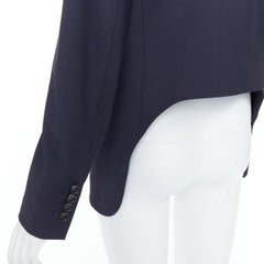 TIBI chaqueta blazer acolchada con doble botonadura en mezcla de lana azul marino US2 S