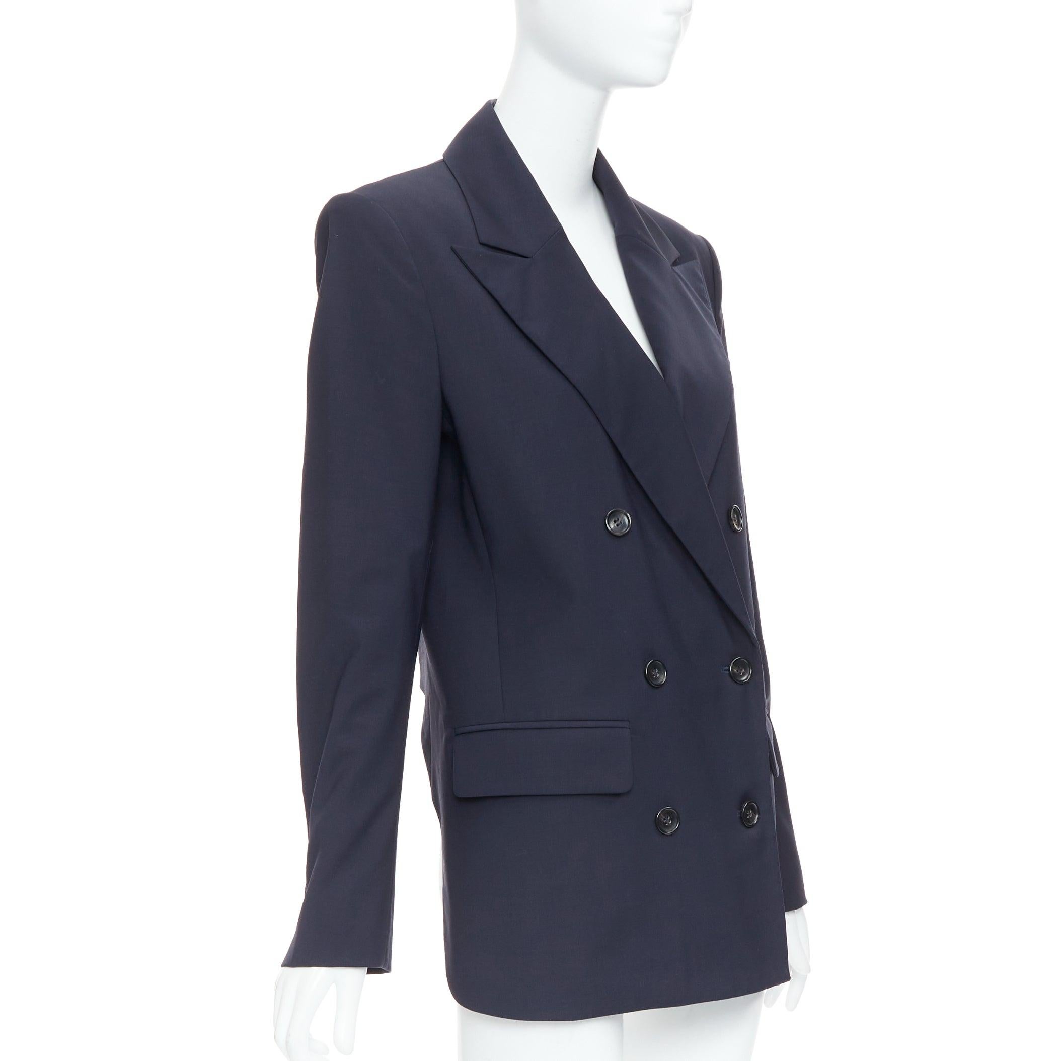 Tibi, giacca blazer doppiopetto imbottita in misto lana navy US2 S In condizioni buone in vendita a Hong Kong, NT