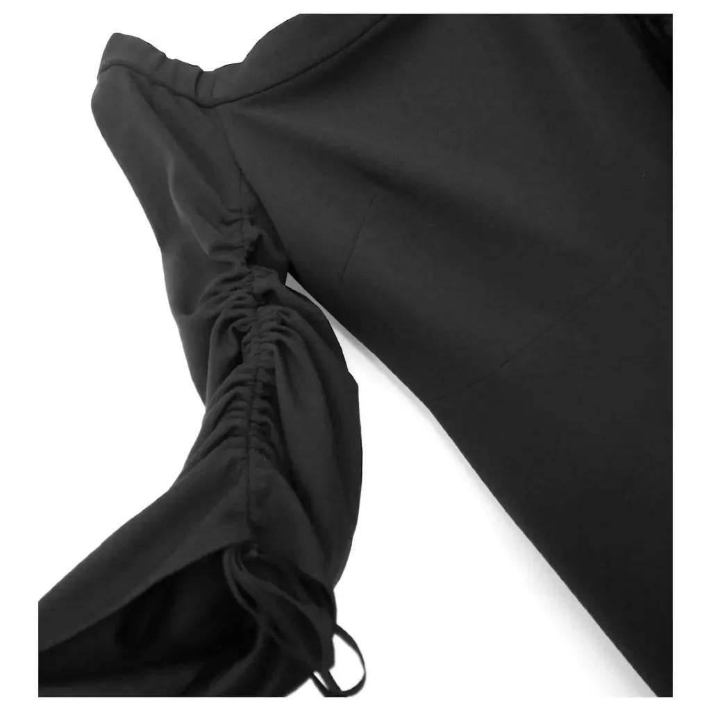 Noir Tibi Off The Shoulder Black A-Line Midi Dress en vente