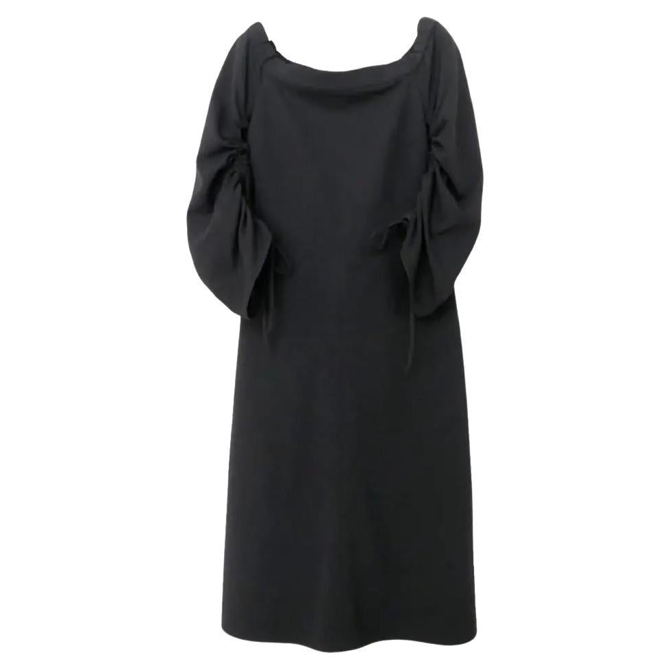 Tibi Off The Shoulder Black A-Line Midi Dress en vente