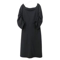 Tibi Schwarzes schulterfreies Midikleid in A-Linie