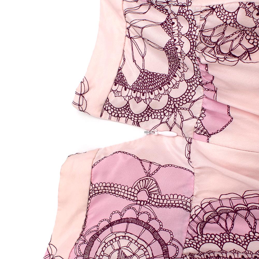 pink pattern maxi dress