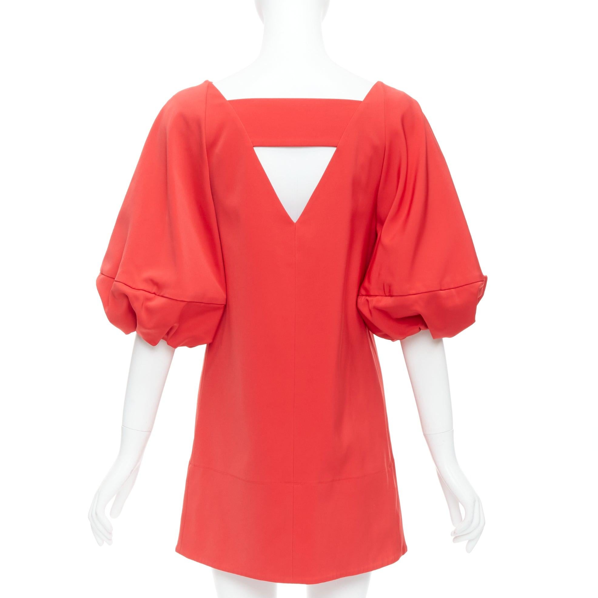 De las mujeres TIBI mini vestido satinado rojo de media manga con corte en V en la espalda US2 S en venta