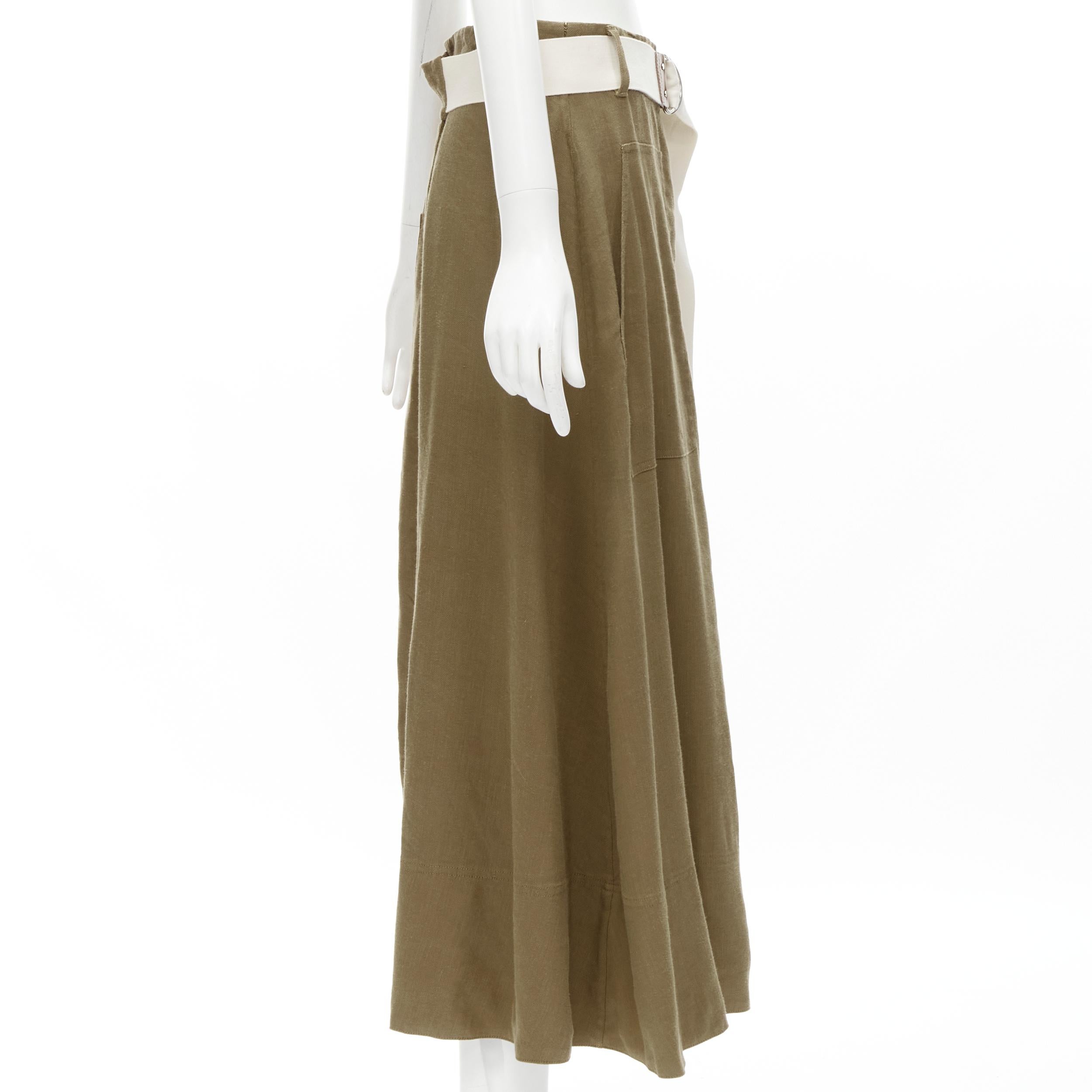 brown linen skirt