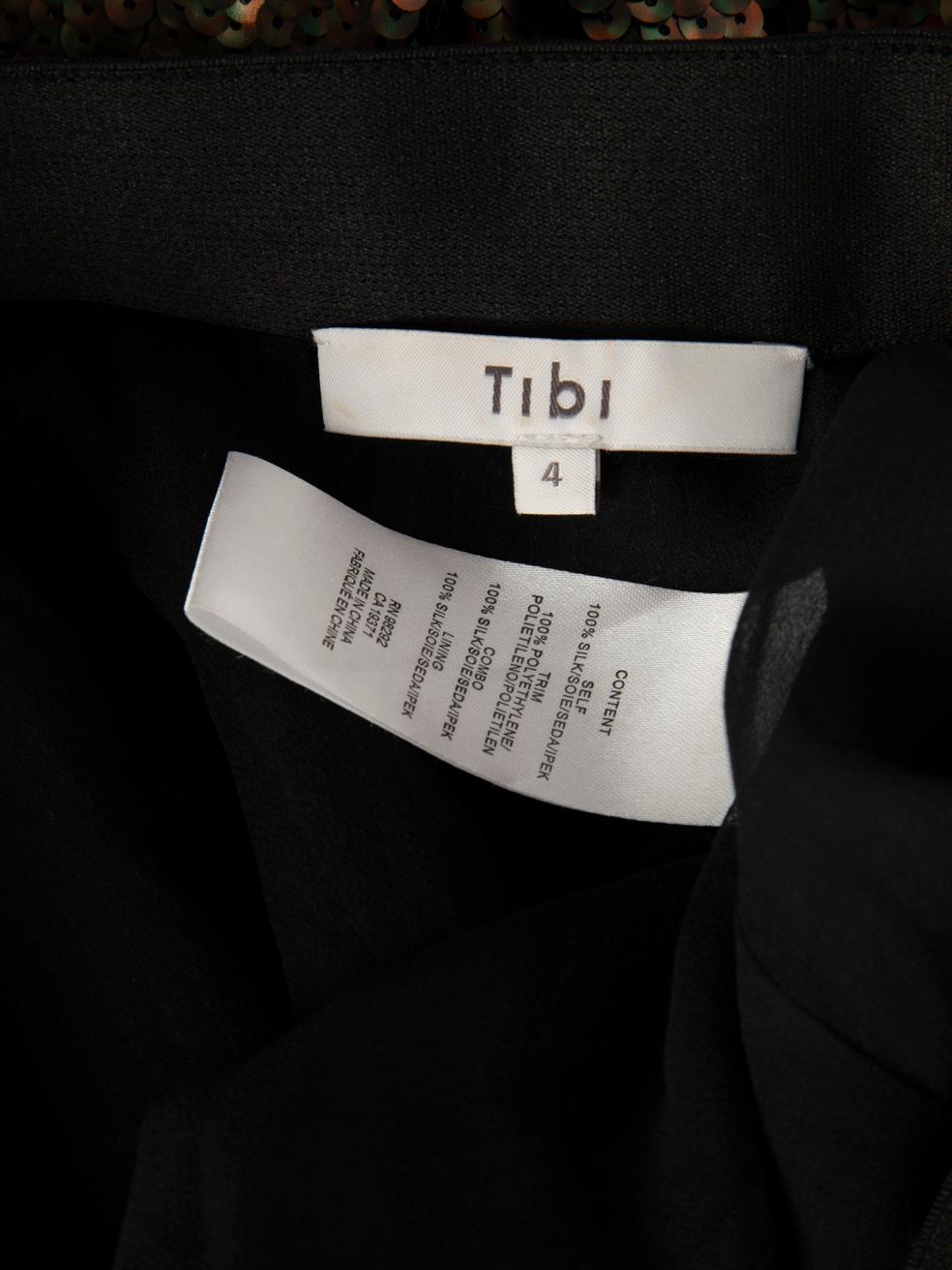 Jupe droite longueur genou en soie pailletée Tibi Taille S Pour femmes en vente