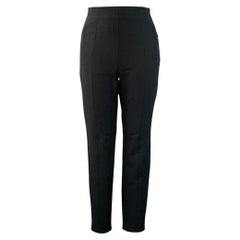 TIBI Taglia 10 Pantaloni casual aderenti in misto poliestere nero con cerniera sul retro