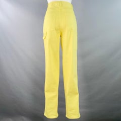 Tibi Size 25 Yellow Cotton Blend Straight Five Pocket Zip Fly Casual Pants (Pantalon droit en coton mélangé à cinq poches avec fermeture éclair)
