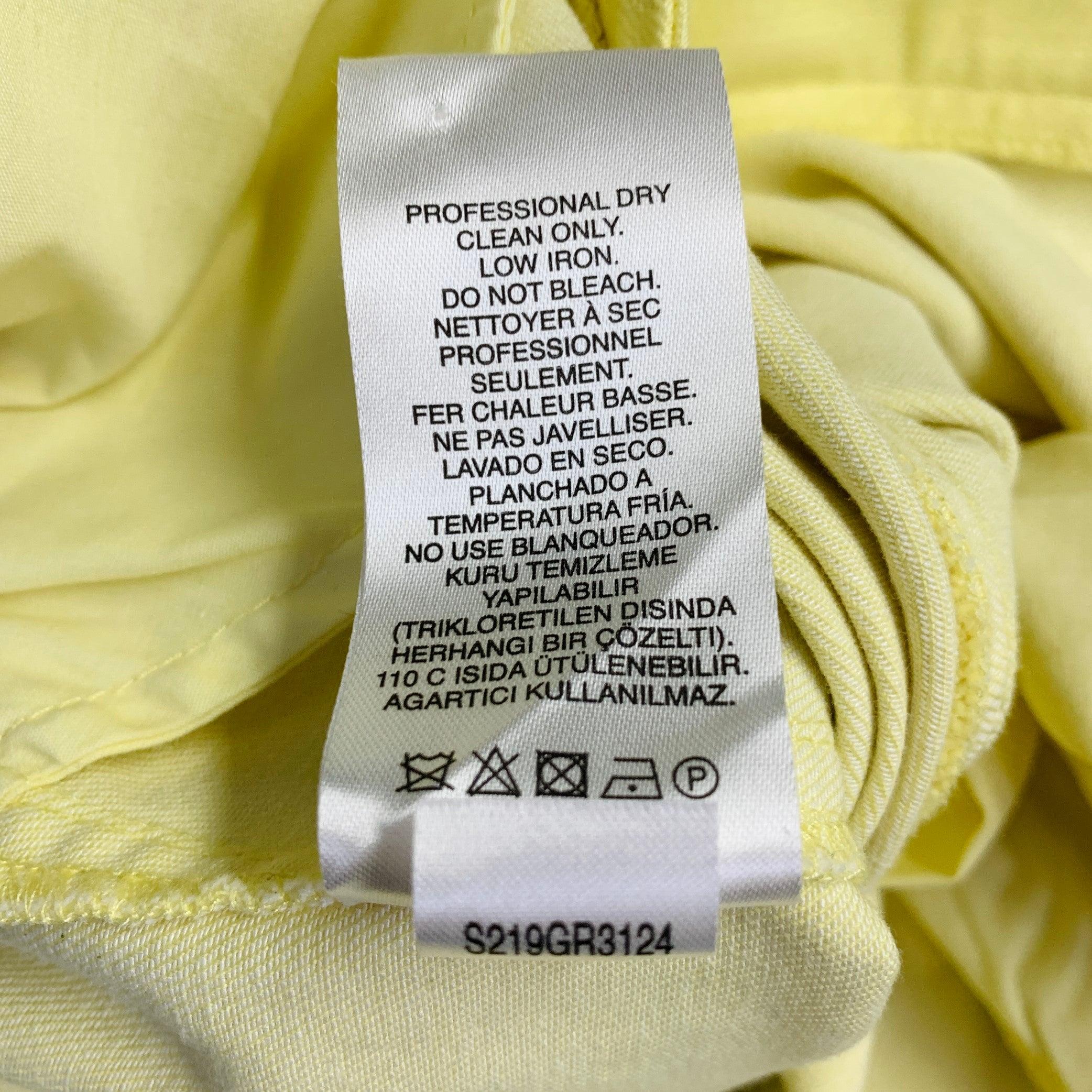 TIBI Size 25 Yellow Cotton Blend Straight Five Pocket Zip Fly Casual Pants For Sale 1