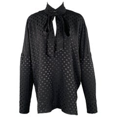 TIBI Größe M Schwarz Viskose Dots Bow Bluse
