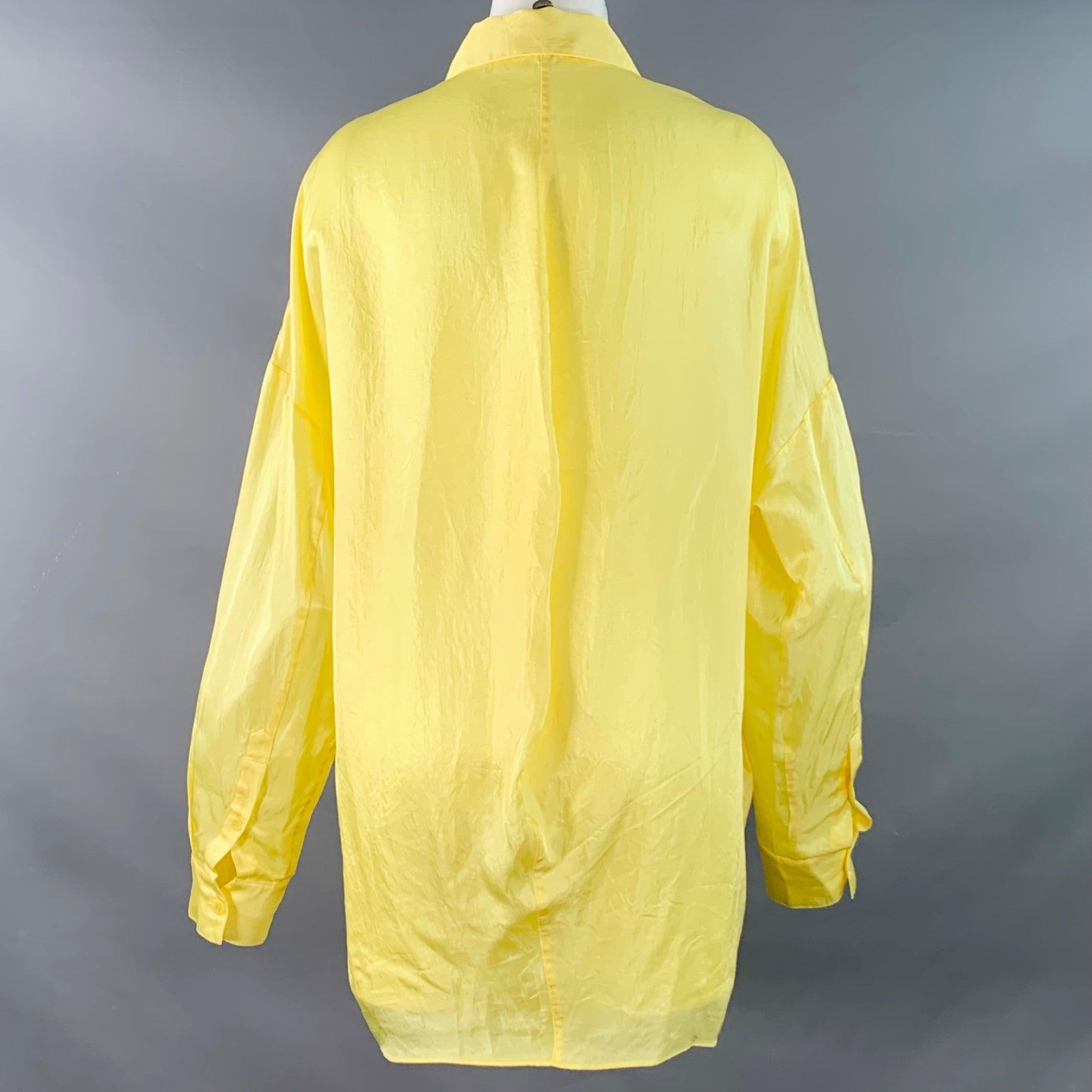 Jaune Tibi Taille M Chemise oversize à boutons en acétate jaune en vente