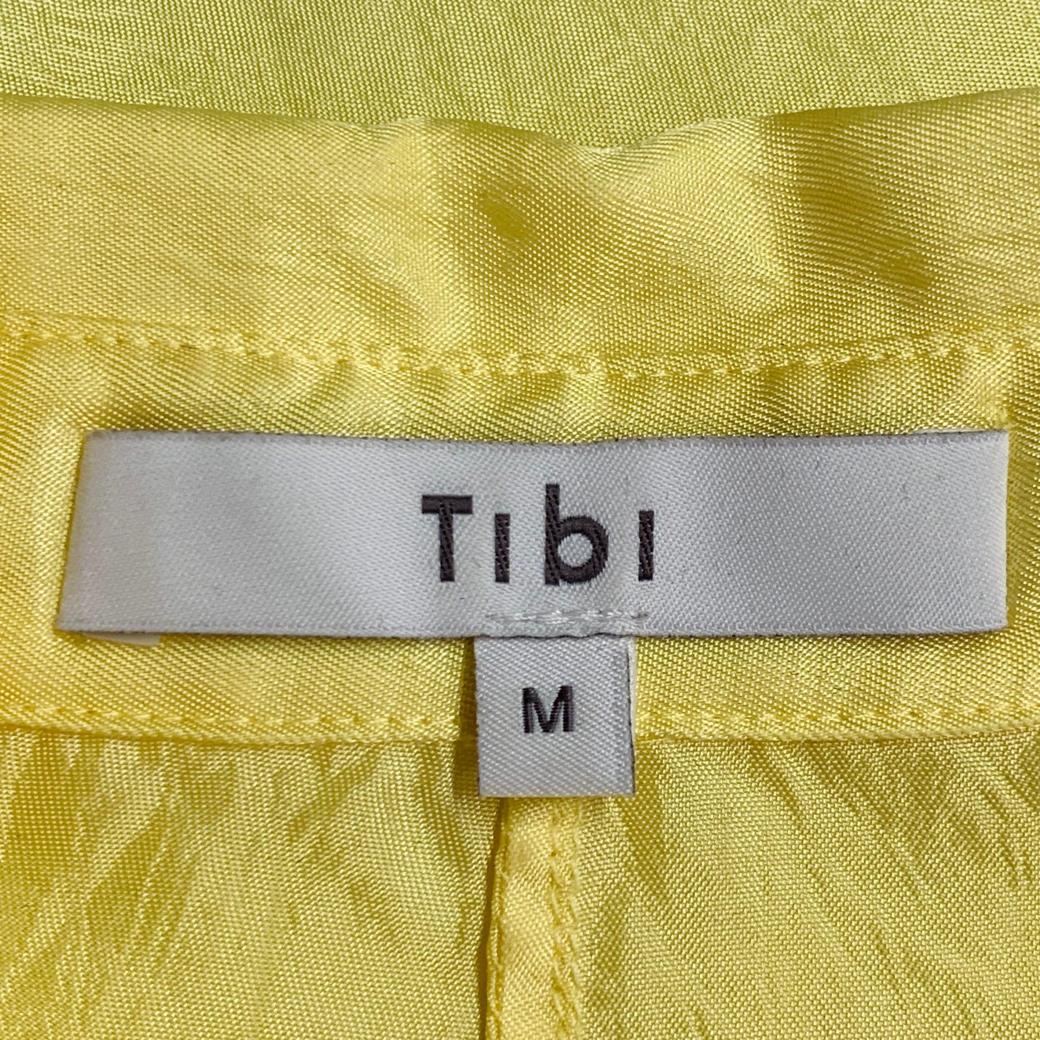 Tibi Taille M Chemise oversize à boutons en acétate jaune Excellent état - En vente à San Francisco, CA