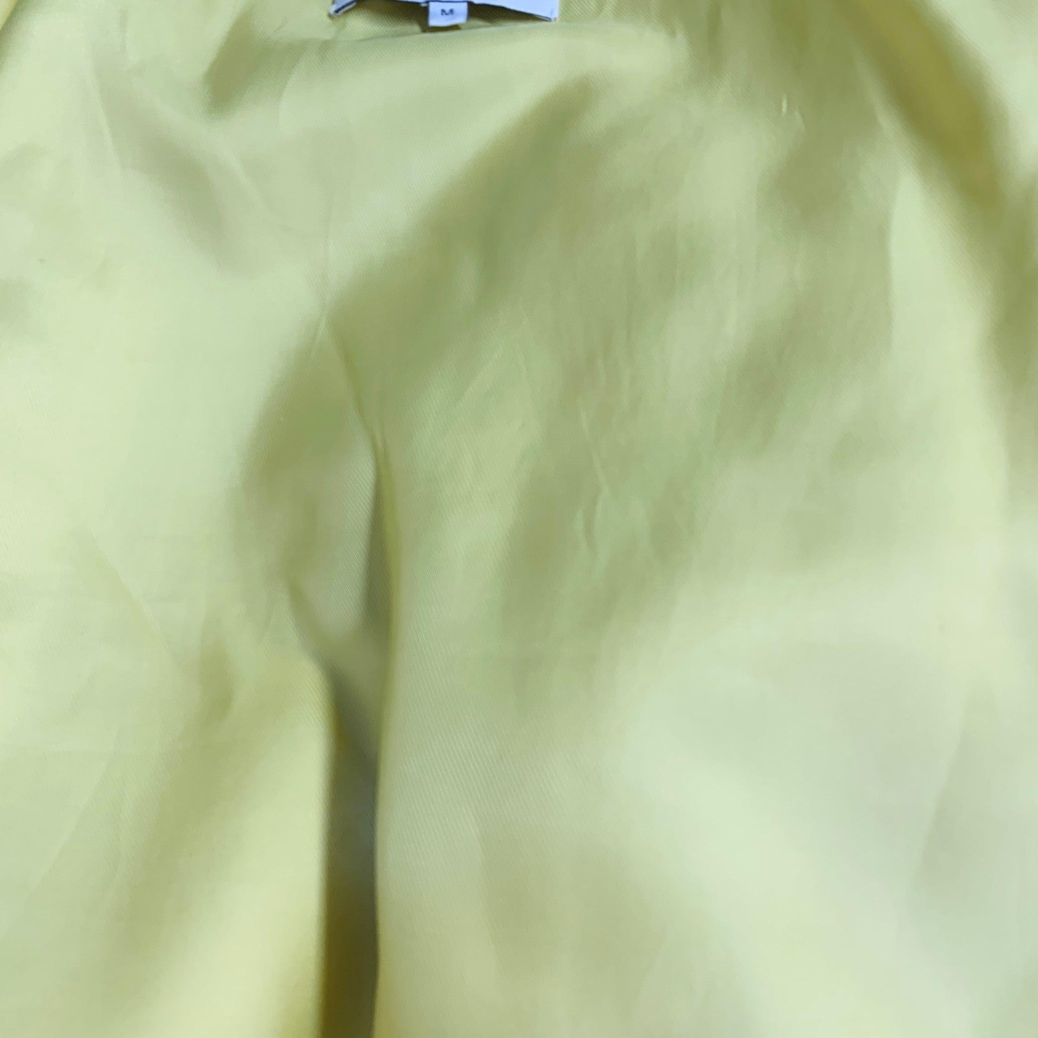 TIBI Size M Yellow Acrylic Textured Faux Fur Zip Up Oversized Bomber Jacket For Sale 3
