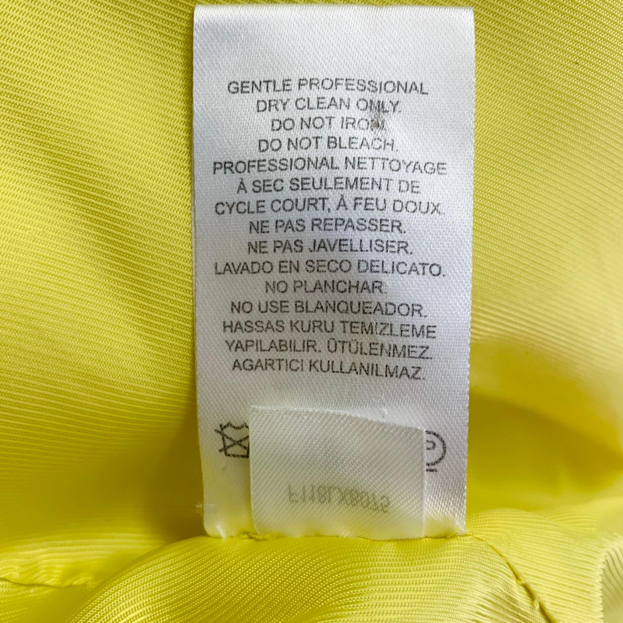 TIBI Size M Yellow Acrylic Textured Faux Fur Zip Up Oversized Bomber Jacket For Sale 5