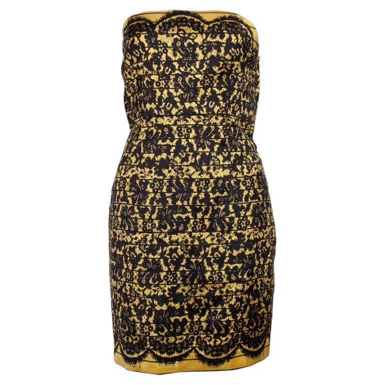 Tibi, Strapless Dress With Lace Print