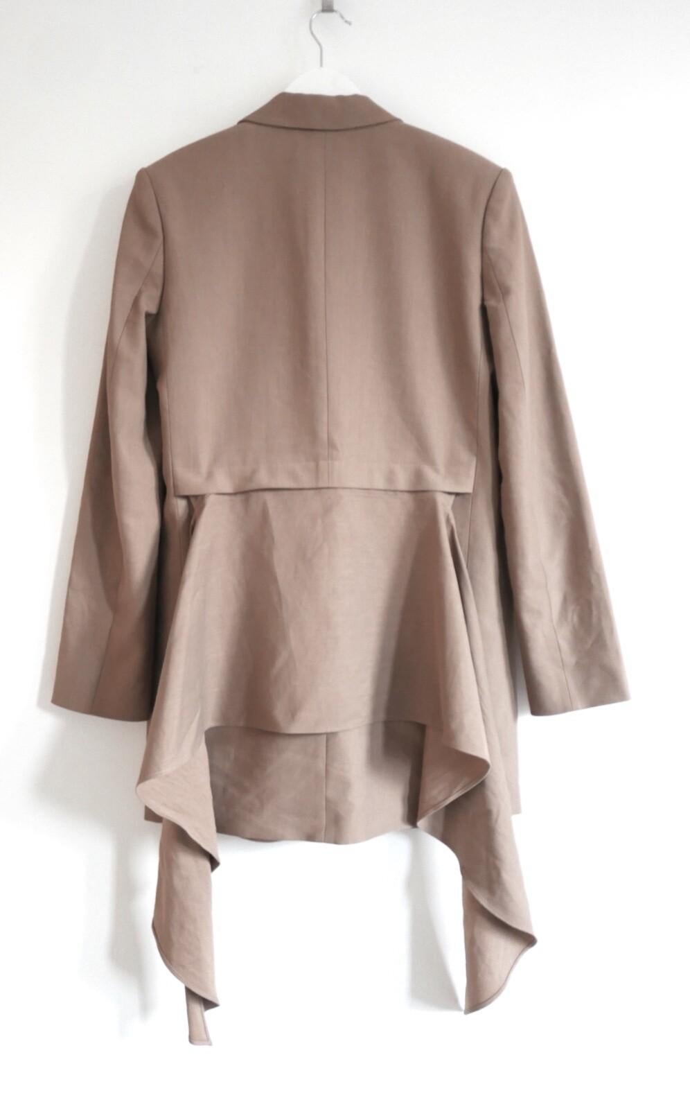 Brown Tibi Tie Front Convertible Blazer Jacket Dress For Sale
